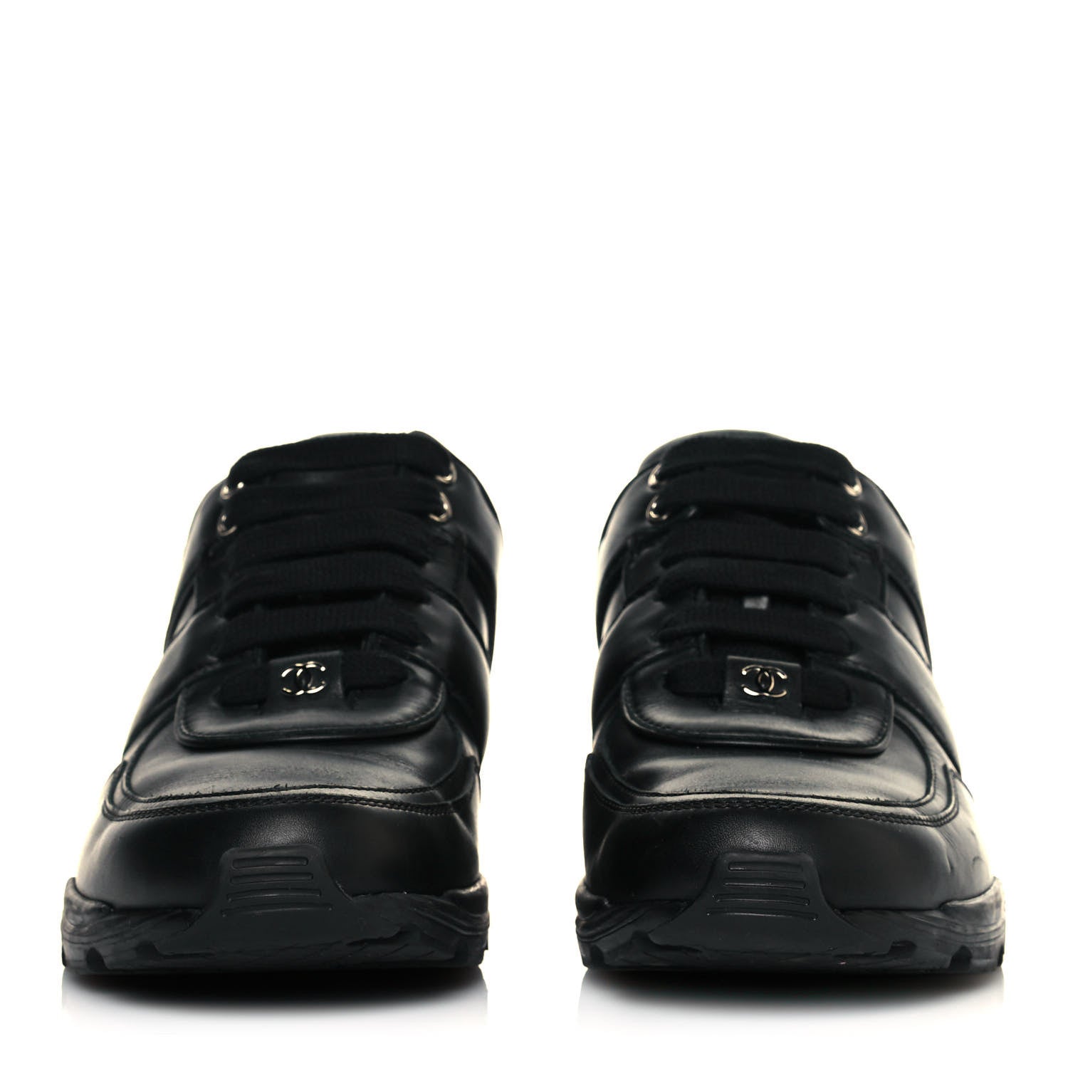 Chanel Calfskin Tweed Womens Sneakers 37 Black 2 of 10