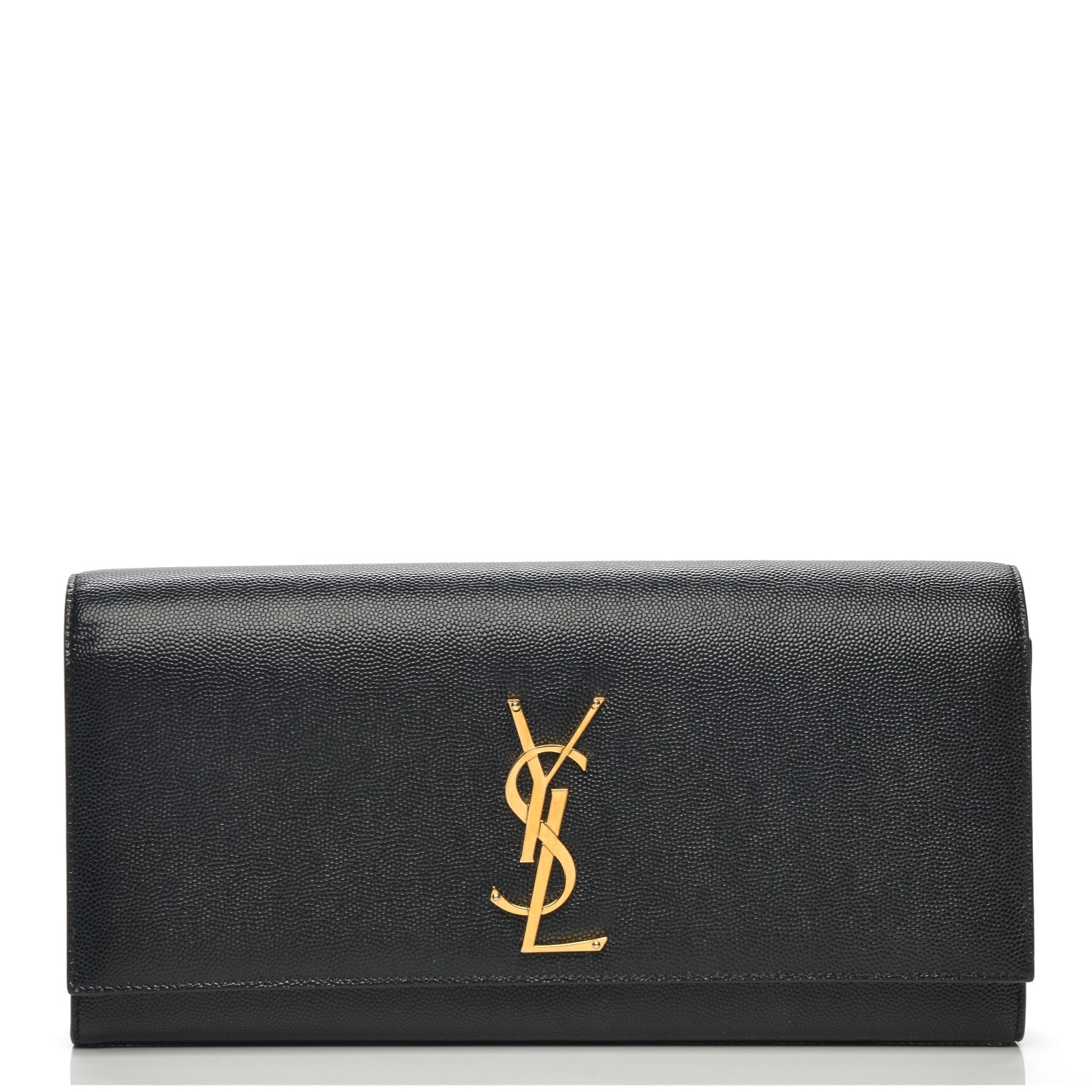 Saint Laurent Grain De Poudre Monogram Cassandre Clutch Black 1 of 8