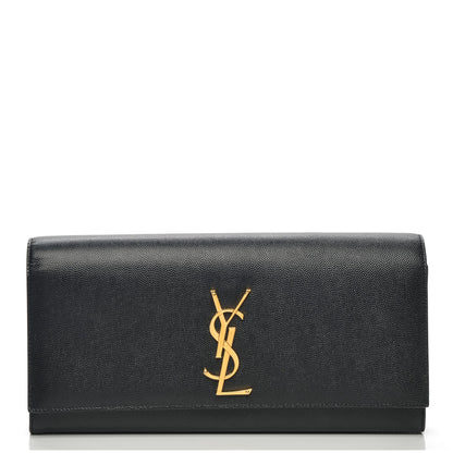 Saint Laurent Grain De Poudre Monogram Cassandre Clutch Black 1 of 8