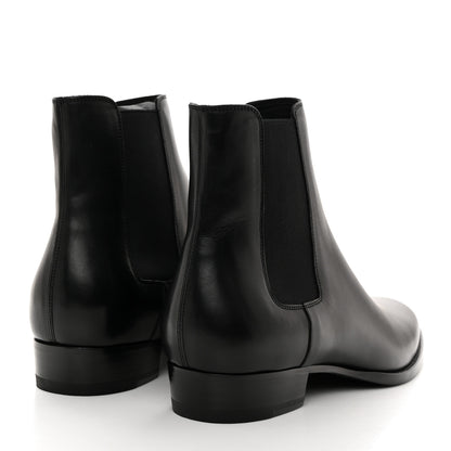 Saint Laurent Calfskin Mens Wyatt Chelsea Boots 44 Black 4 of 8
