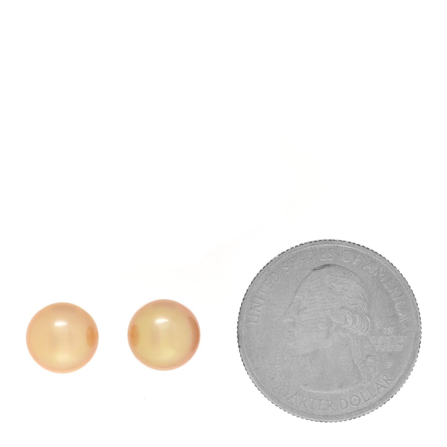 18K Yellow Gold Golden South Sea Pearl 9mm Stud Earrings