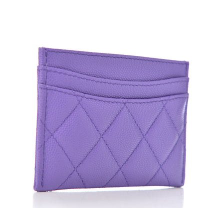Chanel Caviar Quilted Card Holder Purple 3 of 9