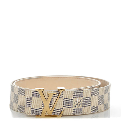 Louis Vuitton Damier Azur 40mm LV Initiales Belt 95 38 1 of 8