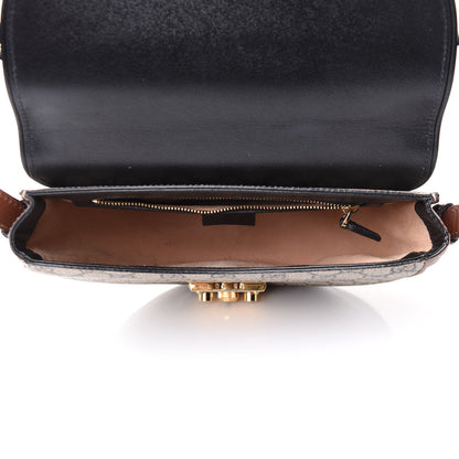 Gucci GG Supreme Monogram Calfskin Small Padlock Messenger Shoulder Bag Beige Black Cuir 8 of 16