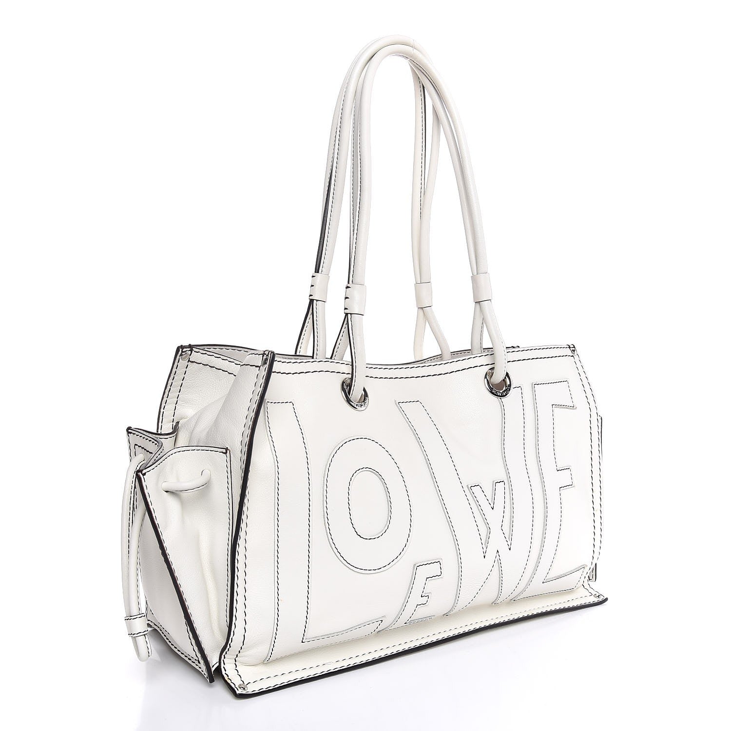 Lanvin LOEWE Calfskin Medium Shopping Tote White 3 of 7
