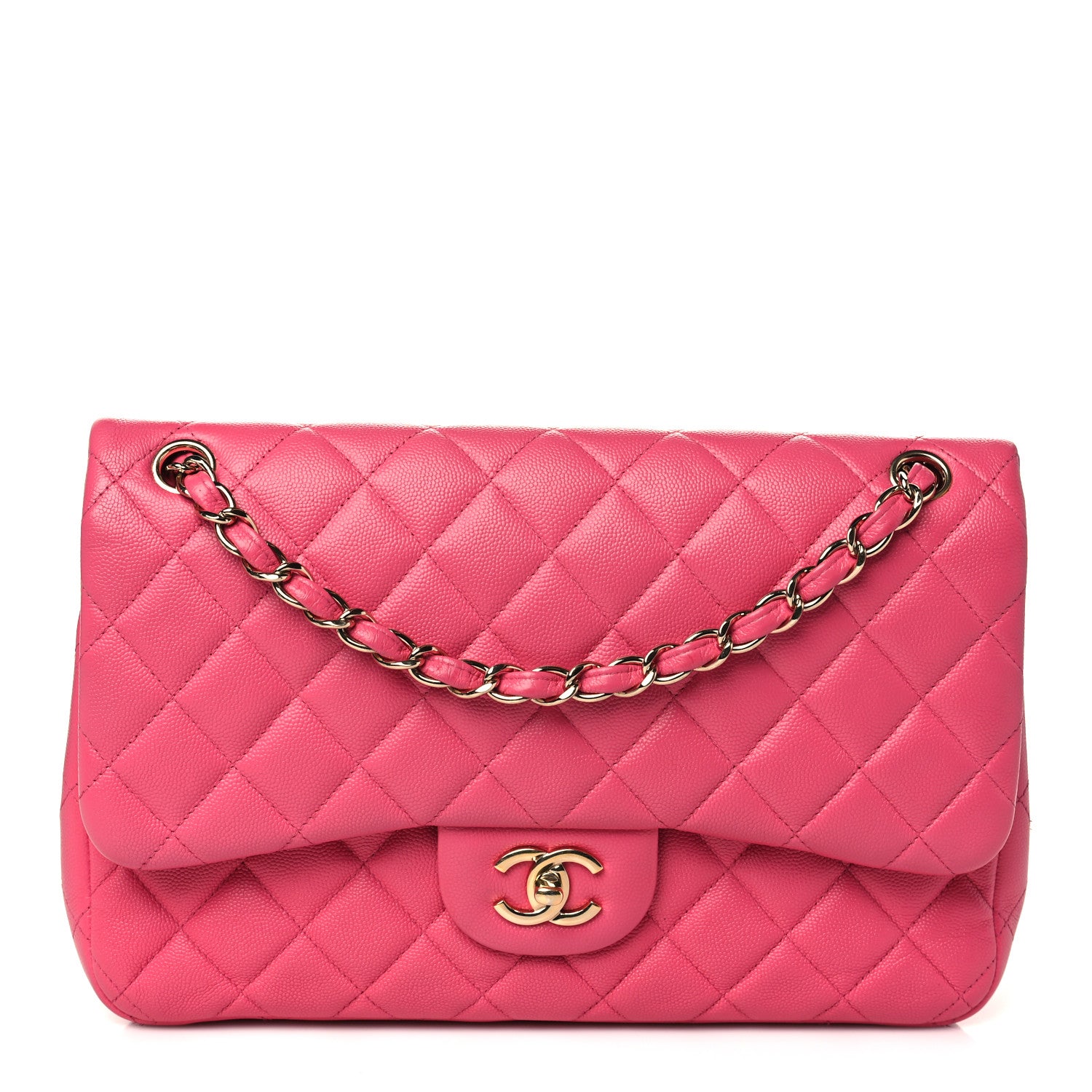 Chanel Caviar Quilted Jumbo Double Flap Pink 1 of 9