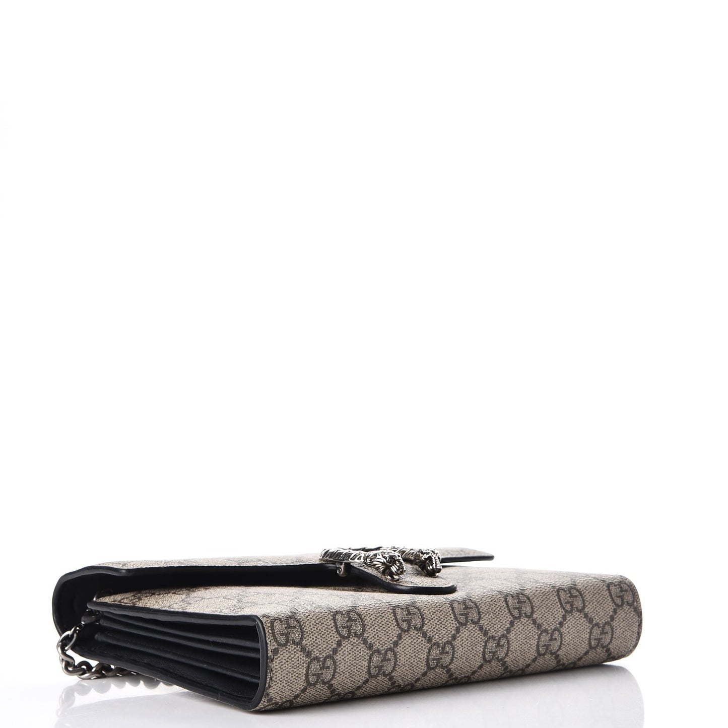 GG Supreme Monogram Mini Dionysus Chain Wallet Beige Black