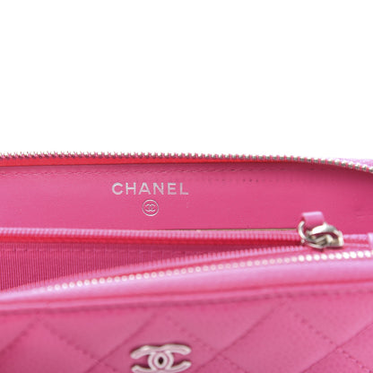 Chanel Caviar Quilted Medium Zip Around Wallet Pink 8 of 10