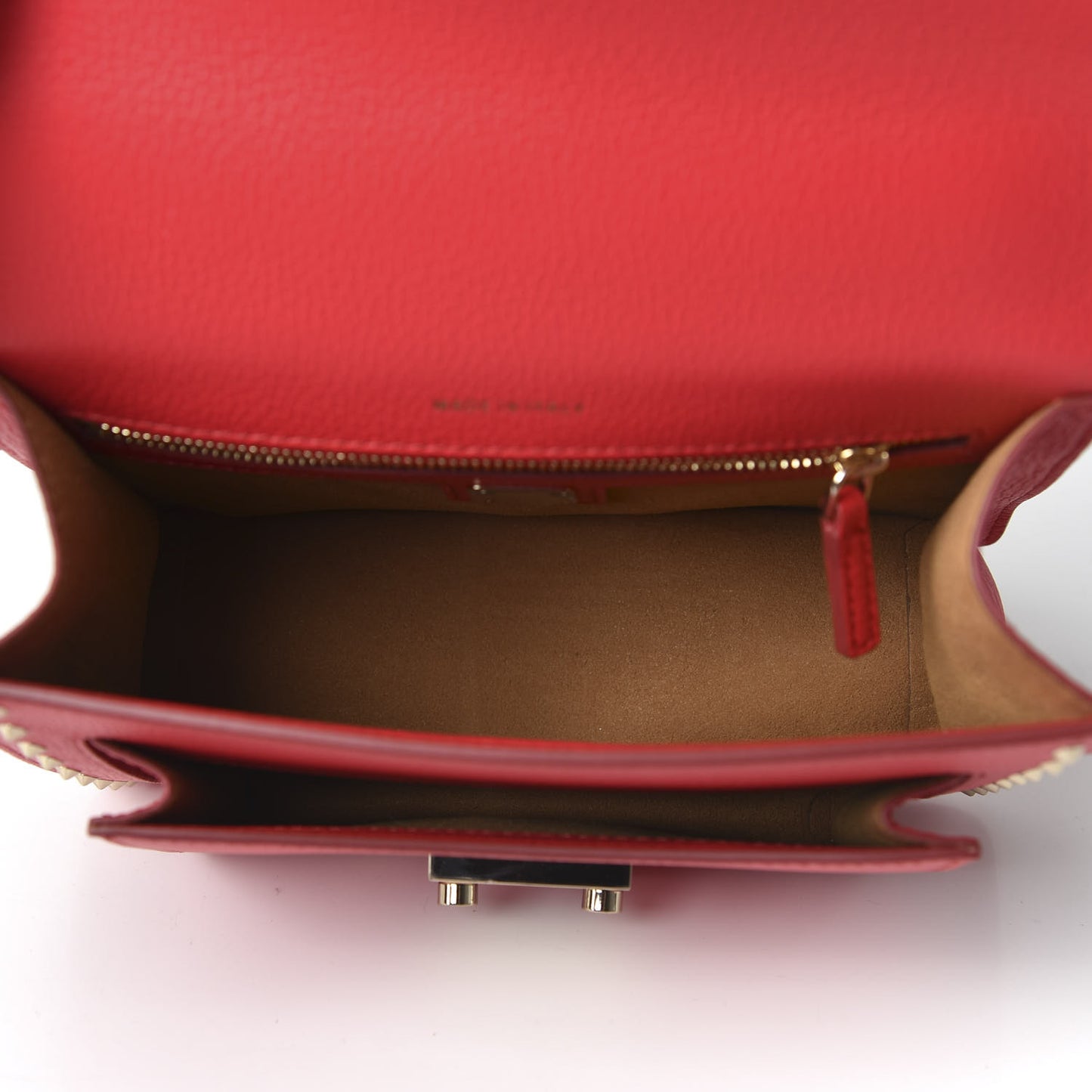 Calfskin Studded Small Patricia Satchel Chinese Red
