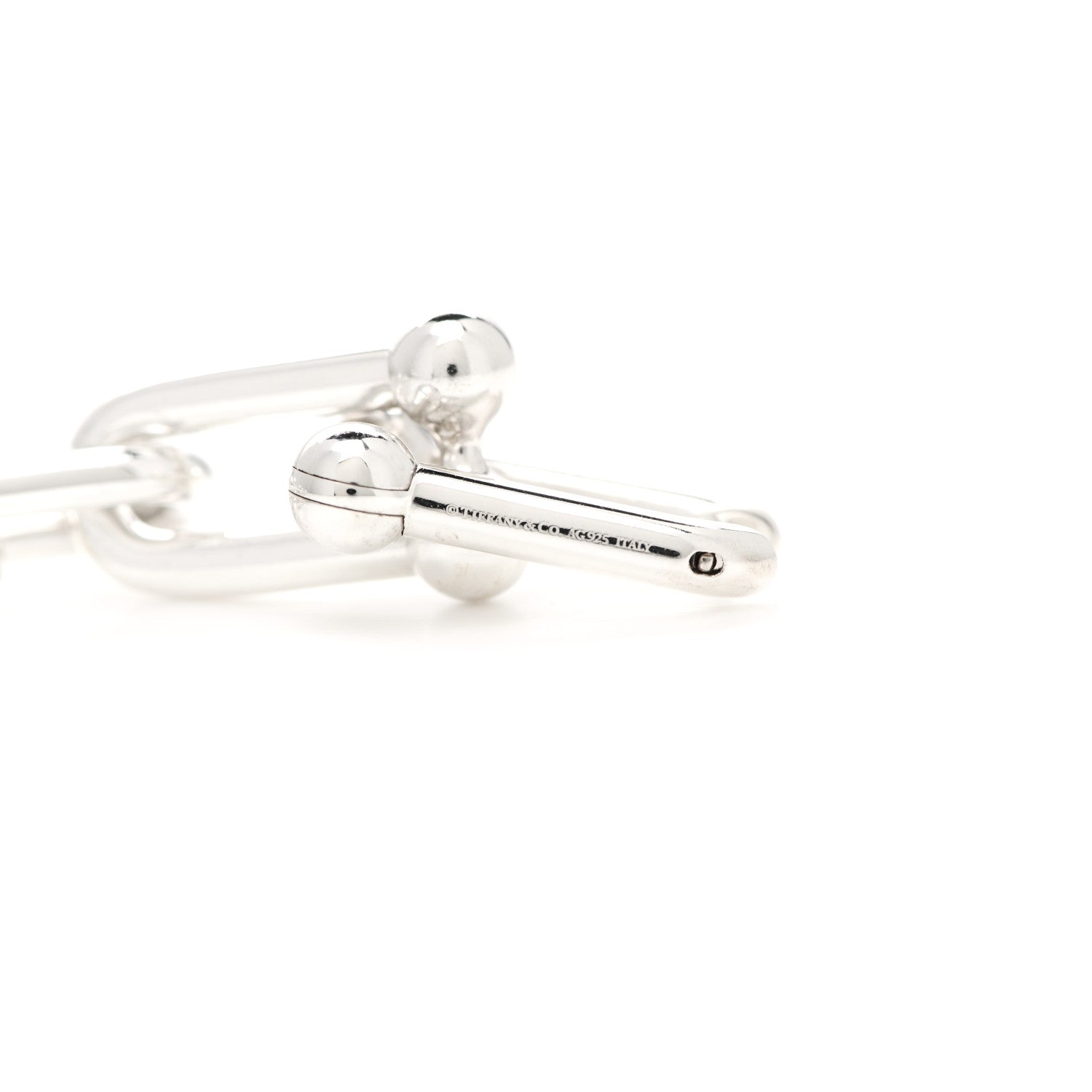Tiffany Sterling Silver HardWear Graduated Link Earrings 4 of 5