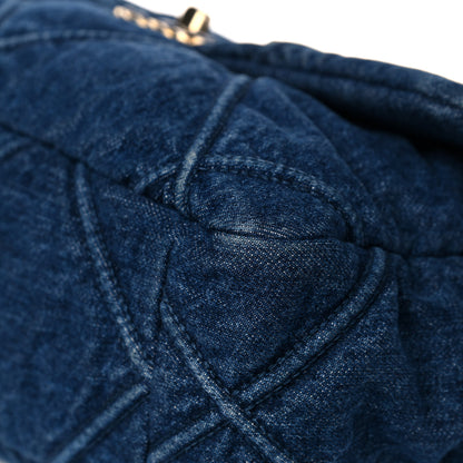 Chanel Denim Quilted Large Chanel 19 Flap Blue 10 of 14