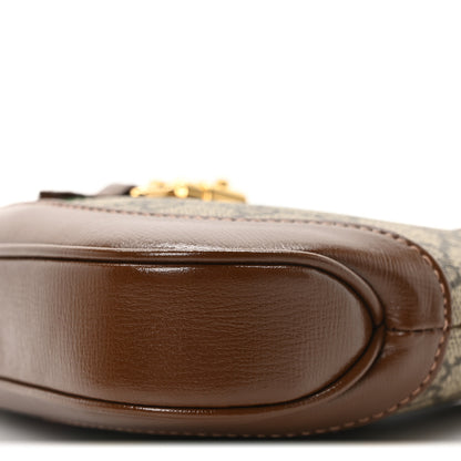Gucci GG Supreme Monogram Azalea Calfskin Web Mini Jackie 1961 Hobo Beige Ebony Brown Sugar 10 of 10