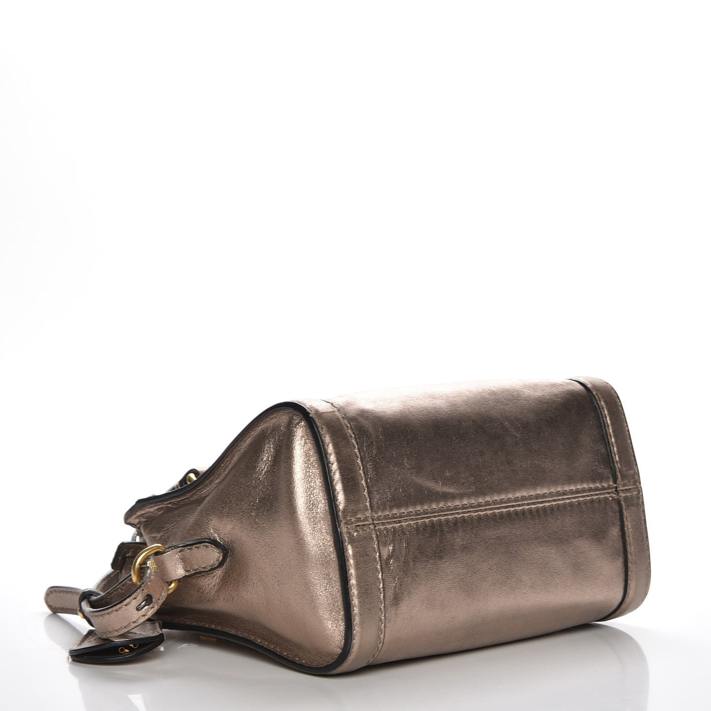 Metallic Calfskin Mini Padlock Tote Skin