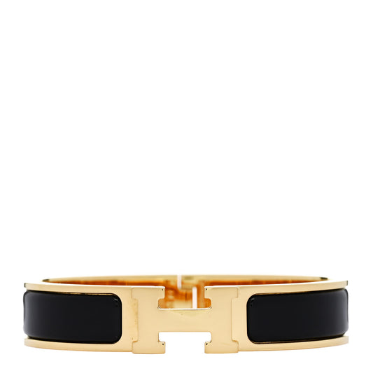 Enamel Narrow Clic Clac H Bracelet PM Black