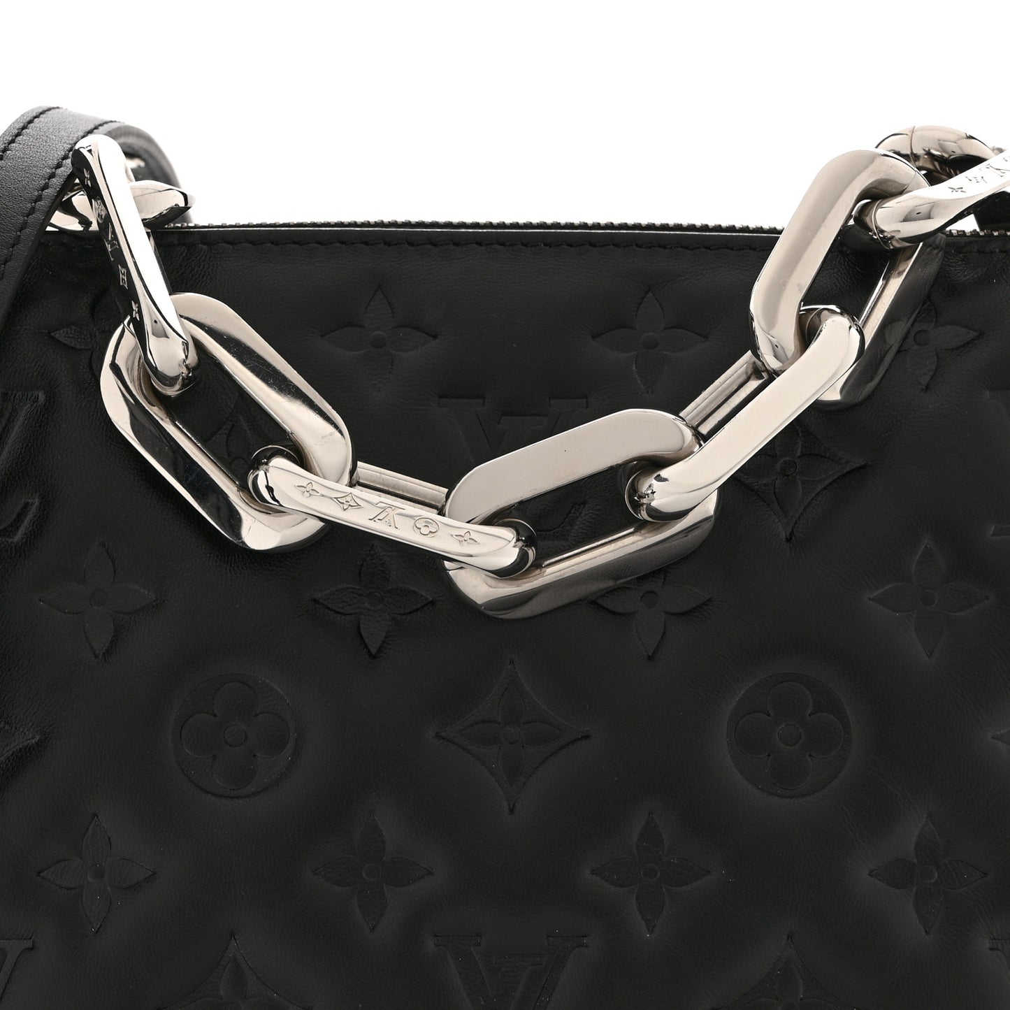 Lambskin Embossed Monogram Coussin BB Black