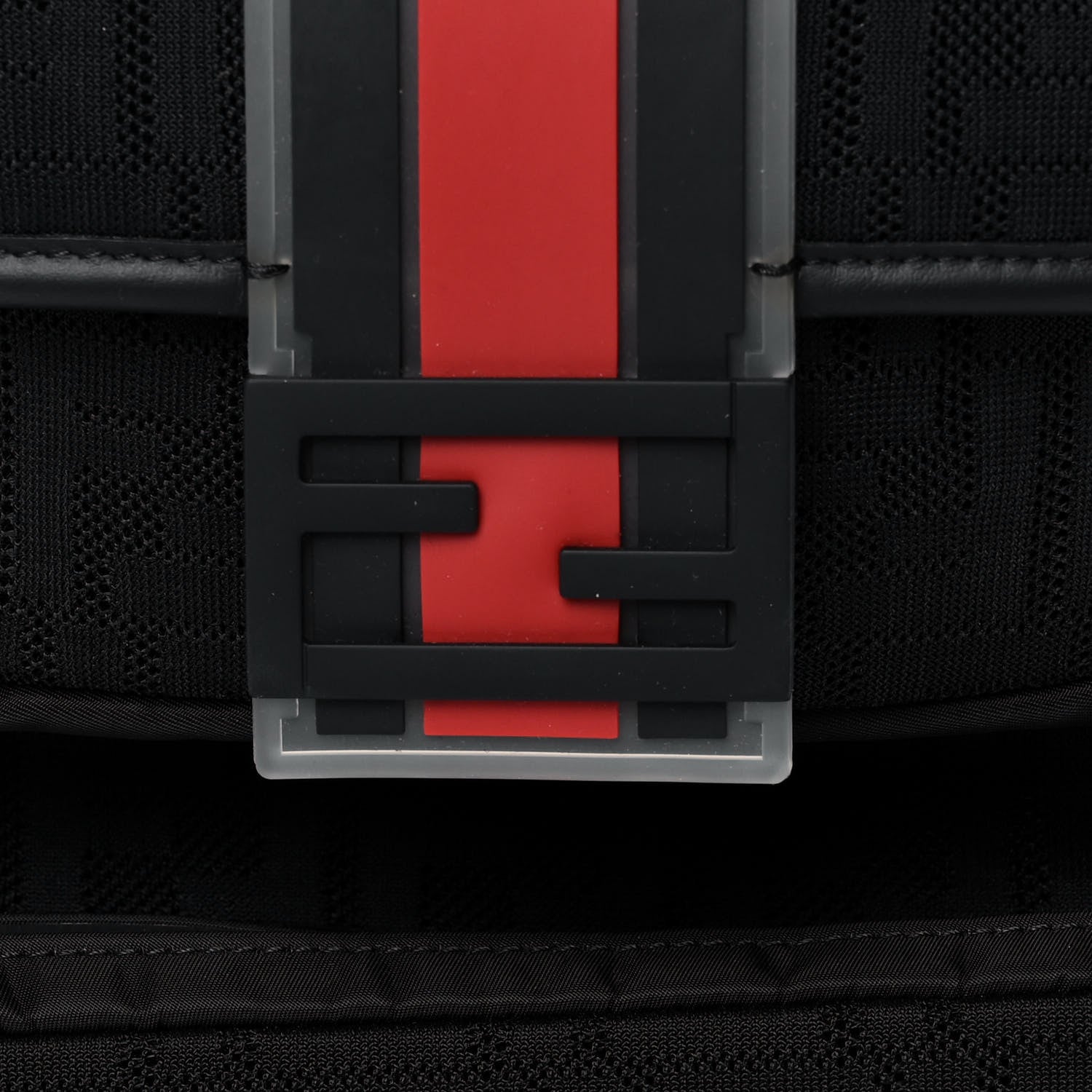 Fendi Neoprene Mesh Vitello Grace FF Panelled Backpack Black Red 7 of 9