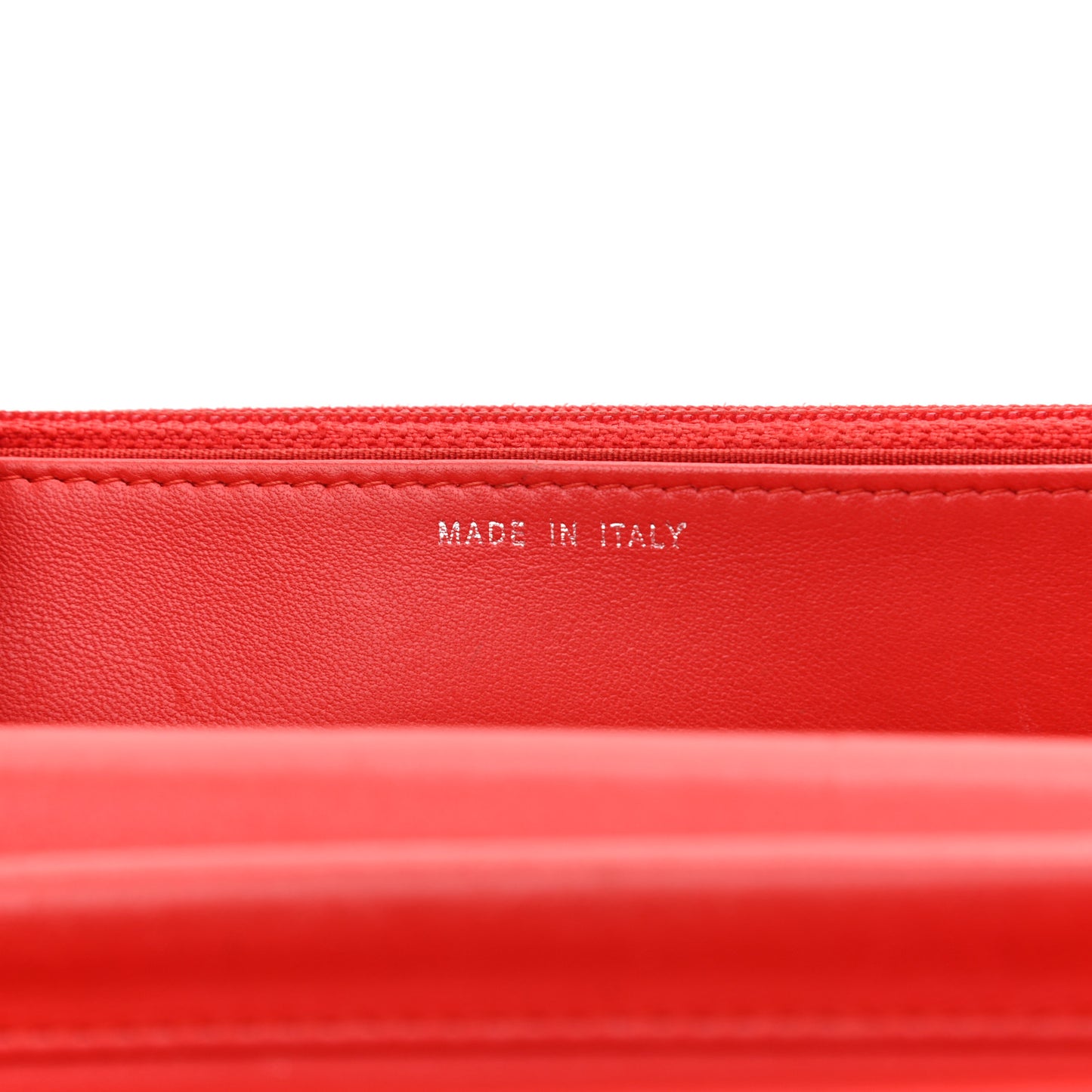 Lambskin Quilted Boy Wallet On Chain WOC Red