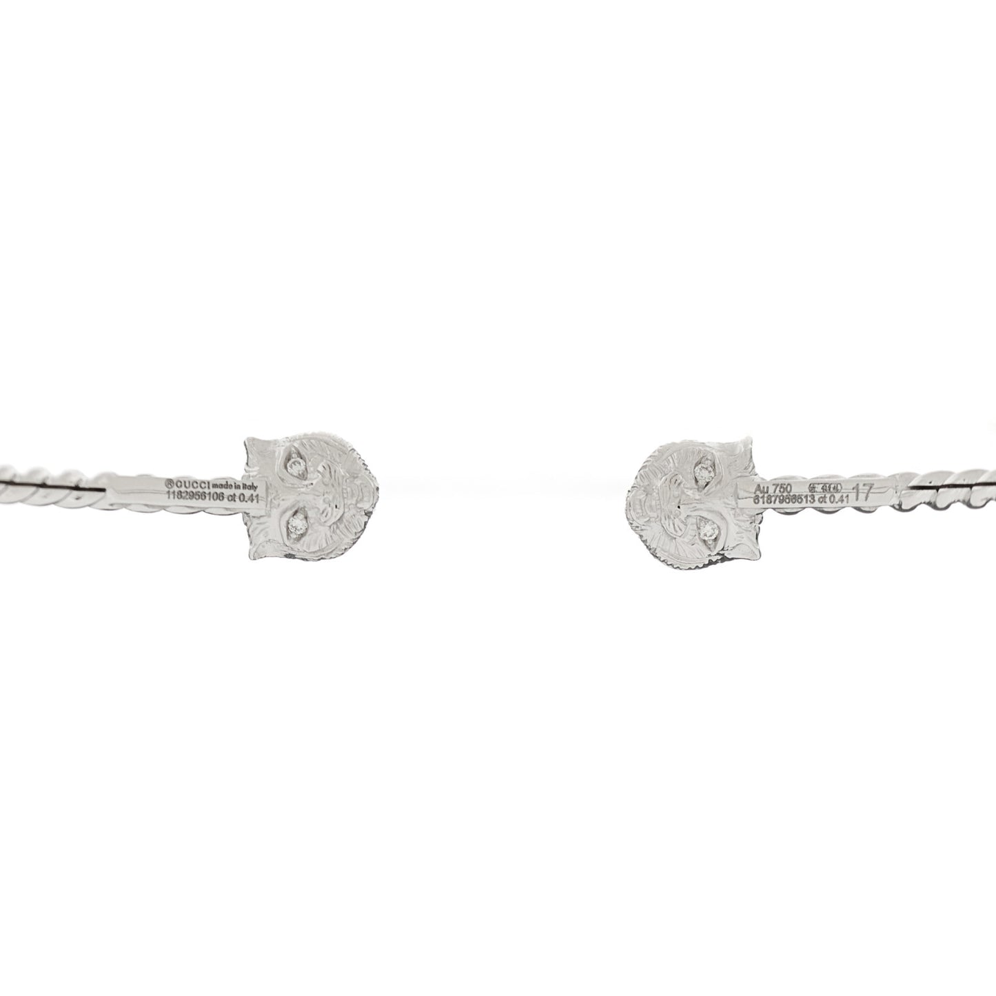 18K White Gold Diamond Marche des Merveilles Feline Cuff Bracelet
