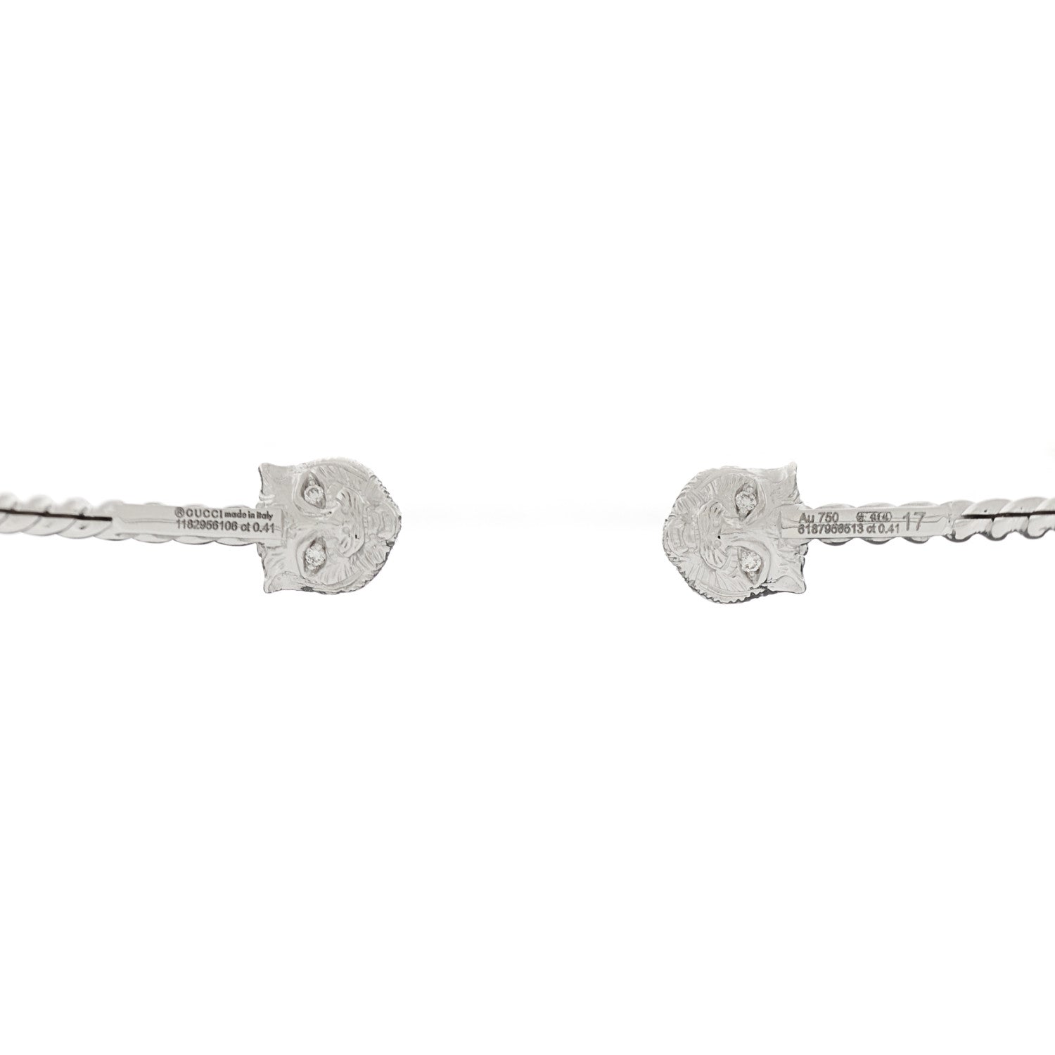 Gucci 18K White Gold Diamond Marche des Merveilles Feline Cuff Bracelet 3 of 4