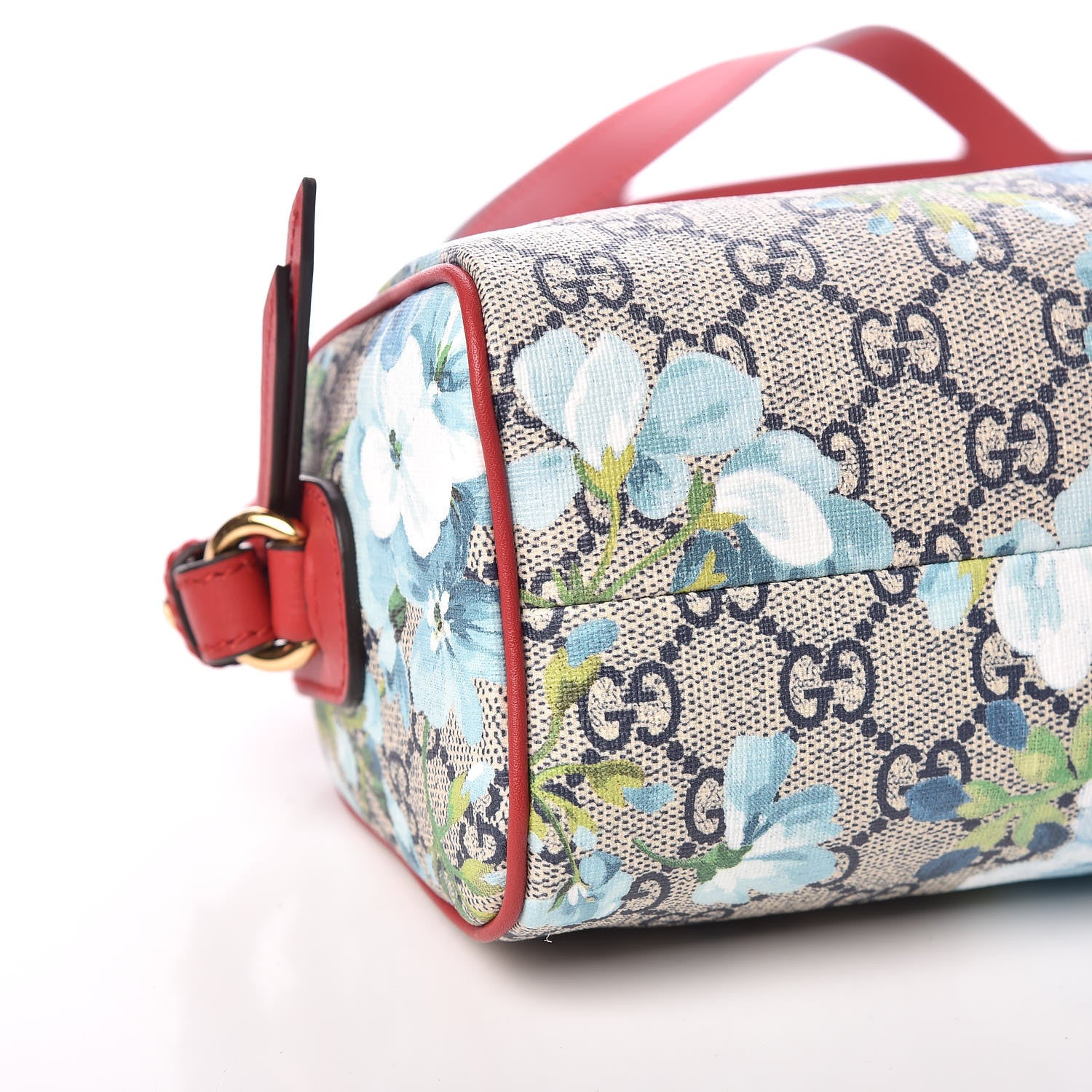 Gucci GG Supreme Monogram Blooms Mini Boston Navy Blue Hibiscus 5 of 9