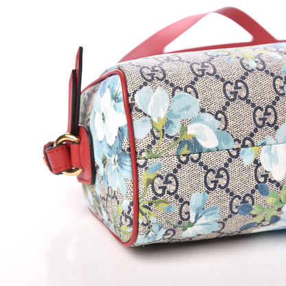 Gucci GG Supreme Monogram Blooms Mini Boston Navy Blue Hibiscus 5 of 9