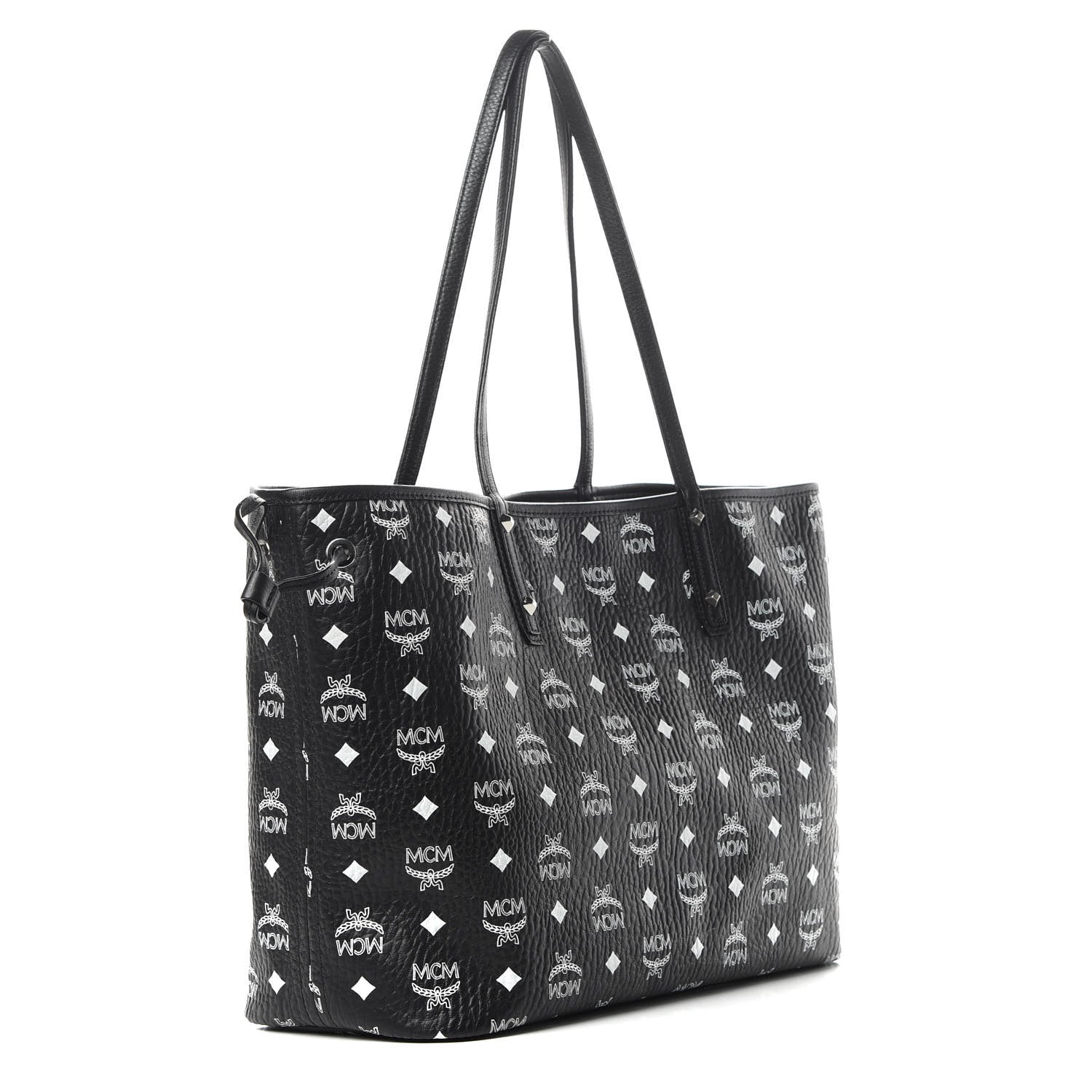 MCM Visetos Medium Project Reversible Shopper Tote Black 4 of 16