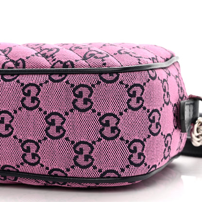 Gucci Monogram Multicolor Matelasse Diagonal Small GG Marmont Chain Shoulder Bag Pink Blue 10 of 10