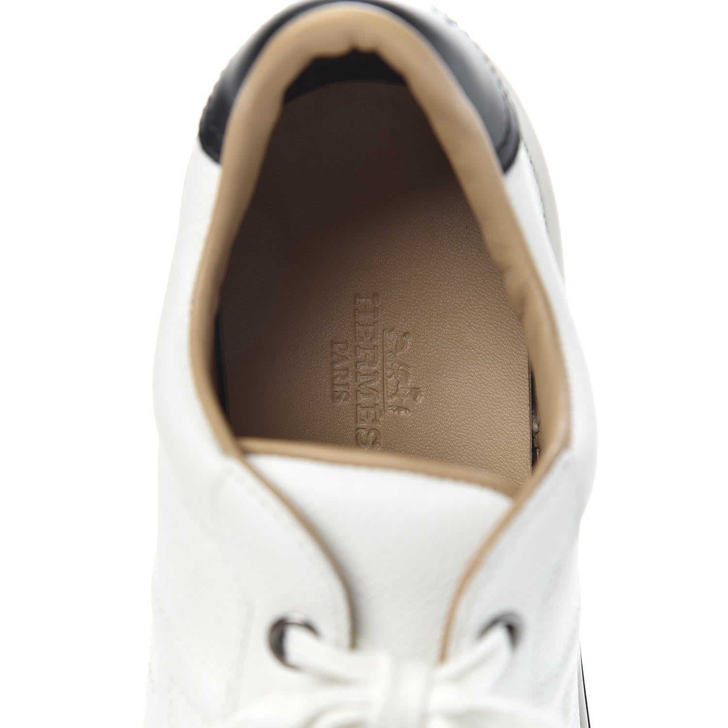 Hermes Epsom Womens Voltage Sneakers 37 White Black 7 of 8