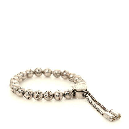 Louis Vuitton Monogram Beaded Bracelet Silver 1 of 6