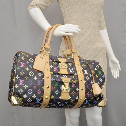 Louis Vuitton Monogram Multicolor Keepall 45 Black 2 of 9