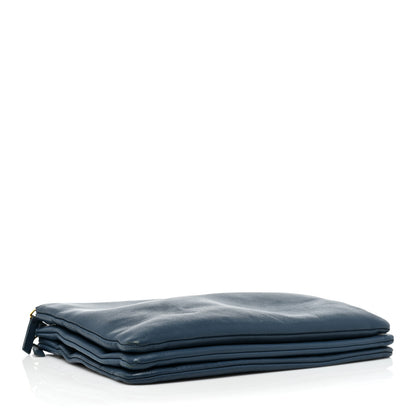 Celine Lambskin Large Trio Crossbody Metallic Blue 4 of 10
