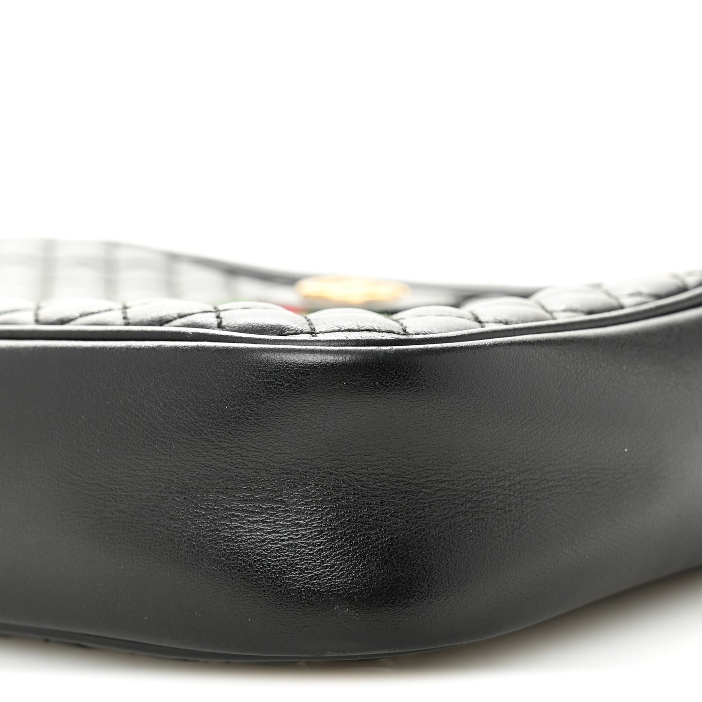 Calfskin Web Trapuntata Small GG Shoulder Bag Black