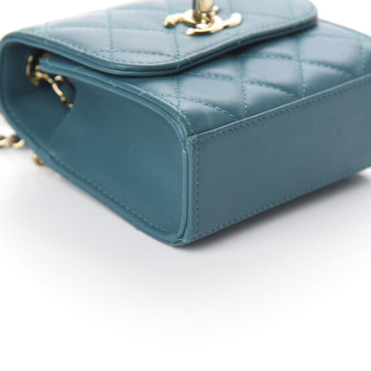 Chanel Lambskin Quilted Mini Trendy CC Chain Wallet Blue 7 of 8