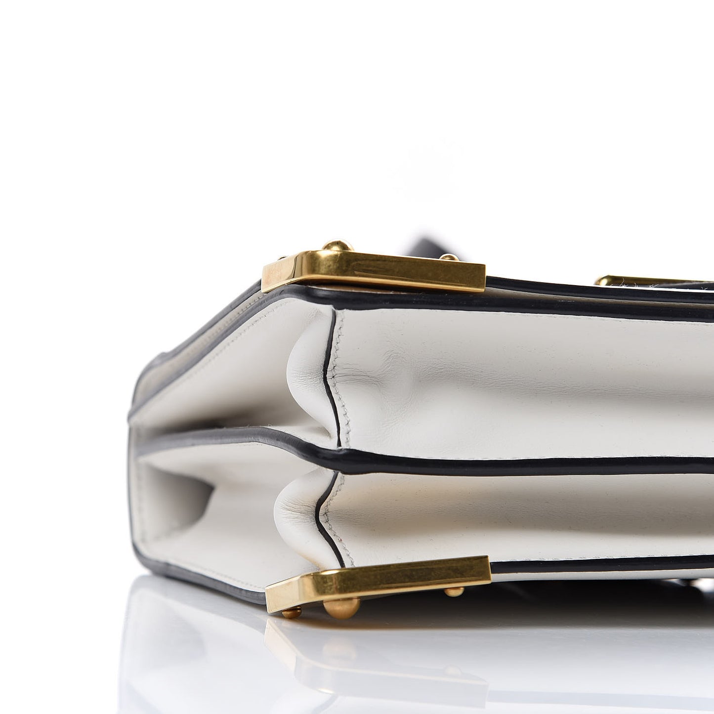 City Calf Saffiano Large Cahier Bag White Black