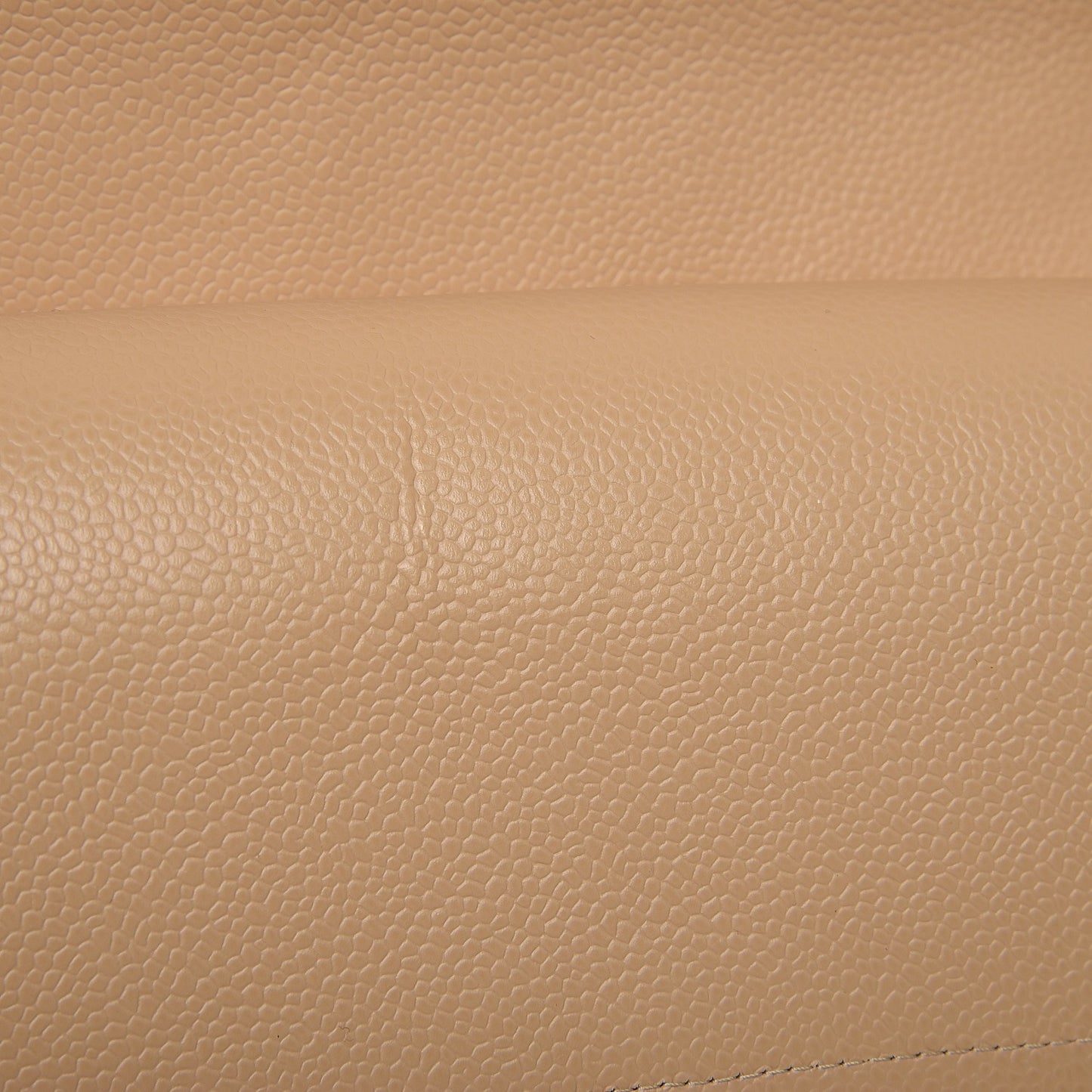 Caviar Quilted Jumbo Double Flap Light Beige