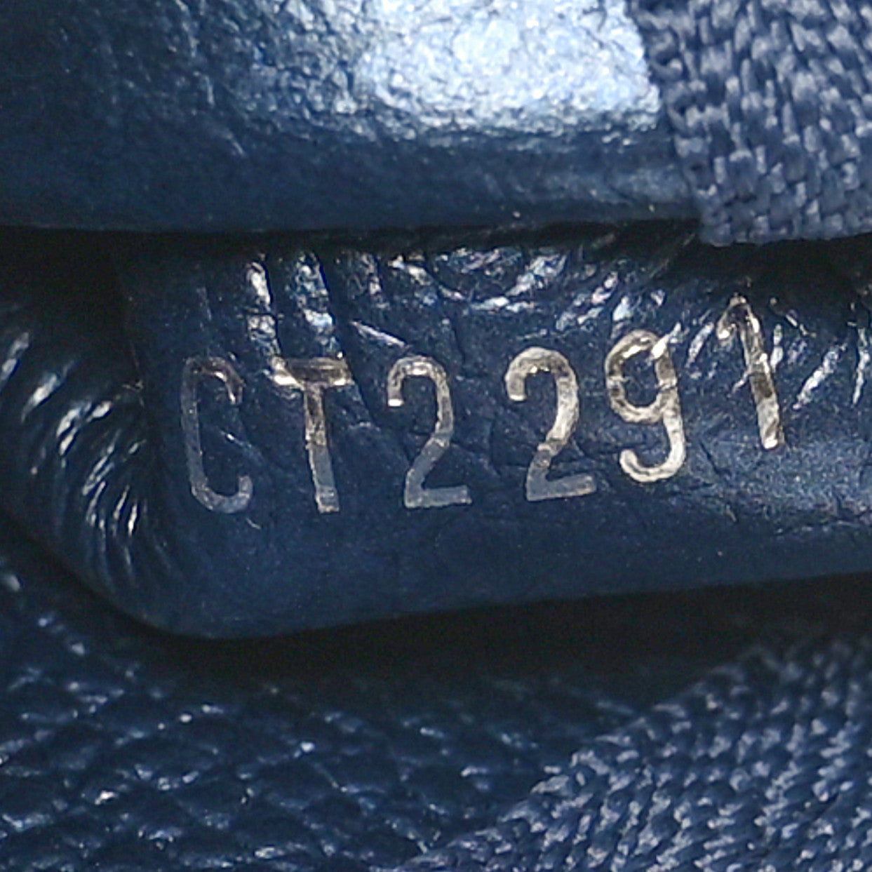Metallic Empreinte Monogram Giant Key Pouch Navy Nacre