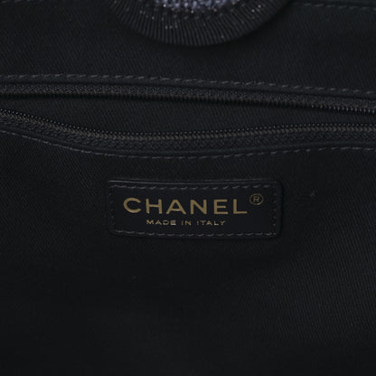 Chanel Mixed Fibers Calfskin Small Deauville Tote Blue 10 of 17
