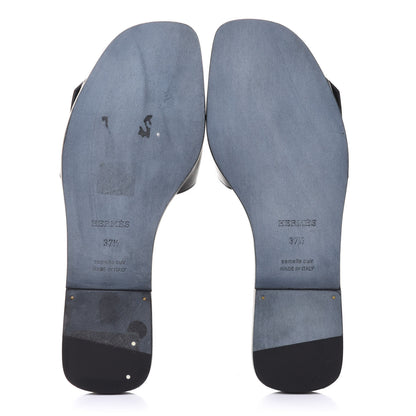 Hermes Calfskin View Sandals 37.5 Black 6 of 10