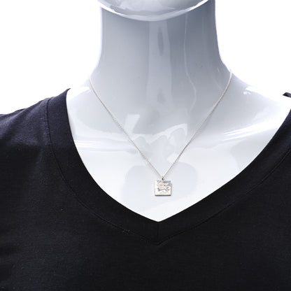 Tiffany Sterling Silver Love Notes Square Pendant Necklace 2 of 7