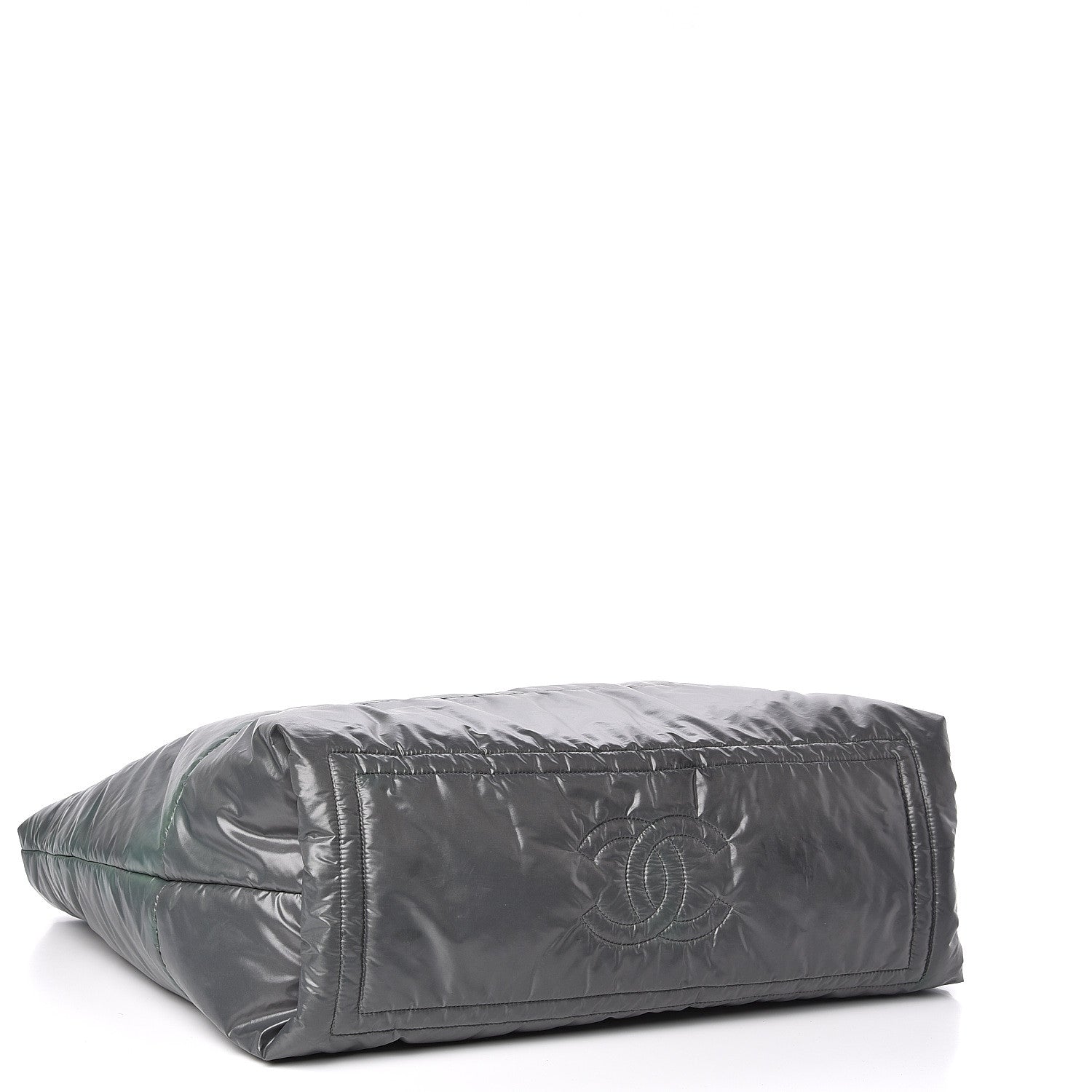 Chanel Nylon Quilted Reversible Coco Cocoon Tote Grey 4 of 10