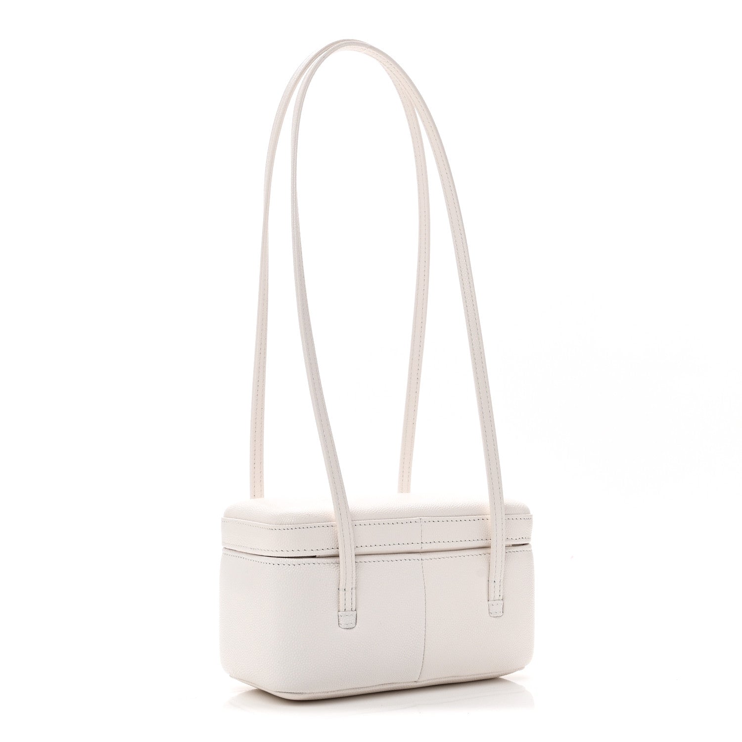 Chanel Shiny Caviar Preppy Coco Long Vanity With Strap White 3 of 12