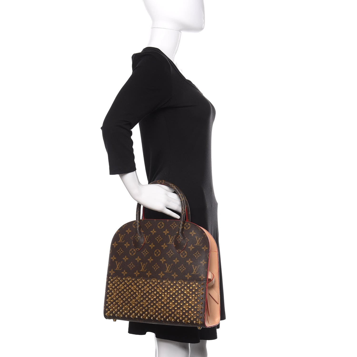 Louis Vuitton Monogram Calf Hair Spikes Iconoclasts Christian Louboutin Tote Red 2 of 18