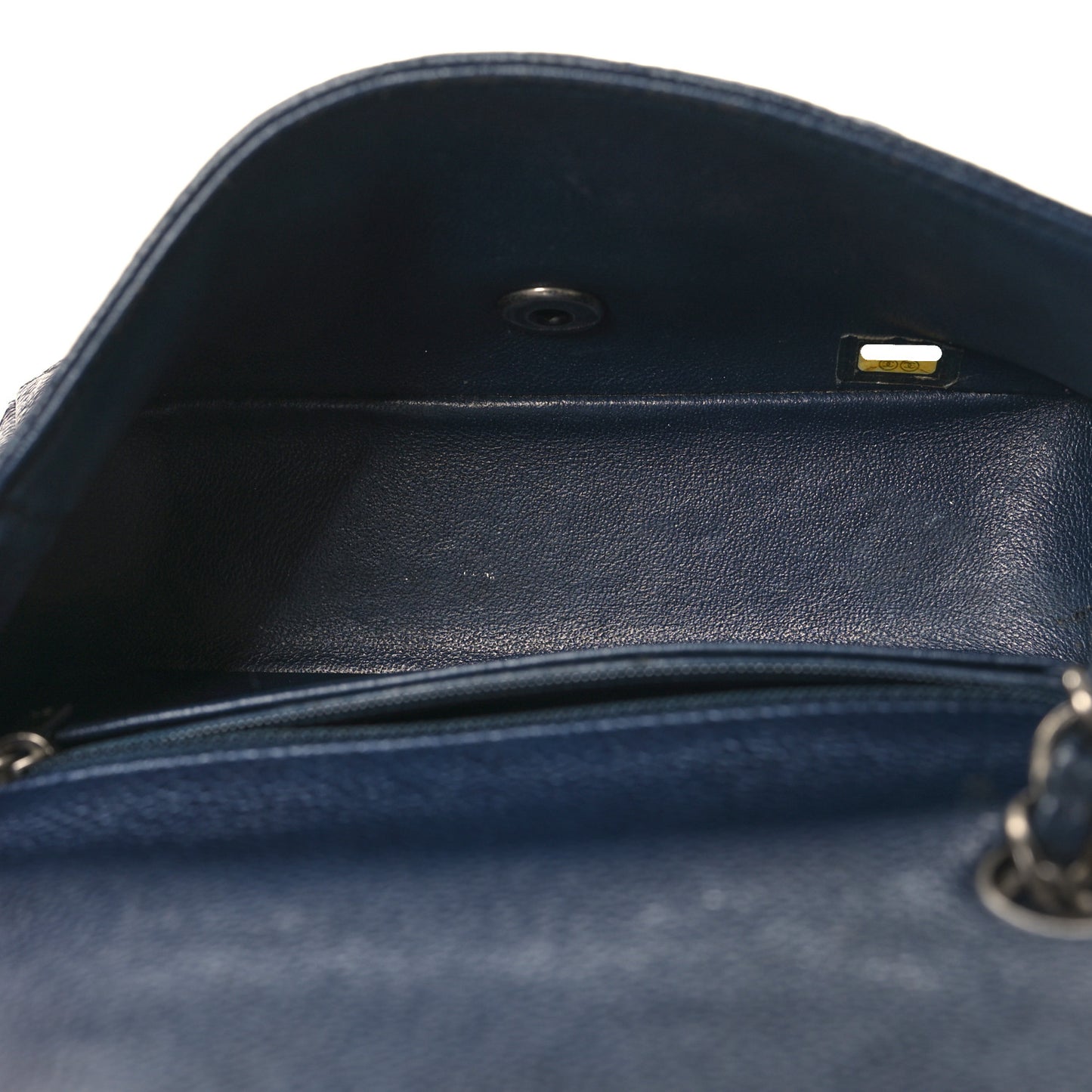 Caviar Quilted Mini Rectangular Flap Navy