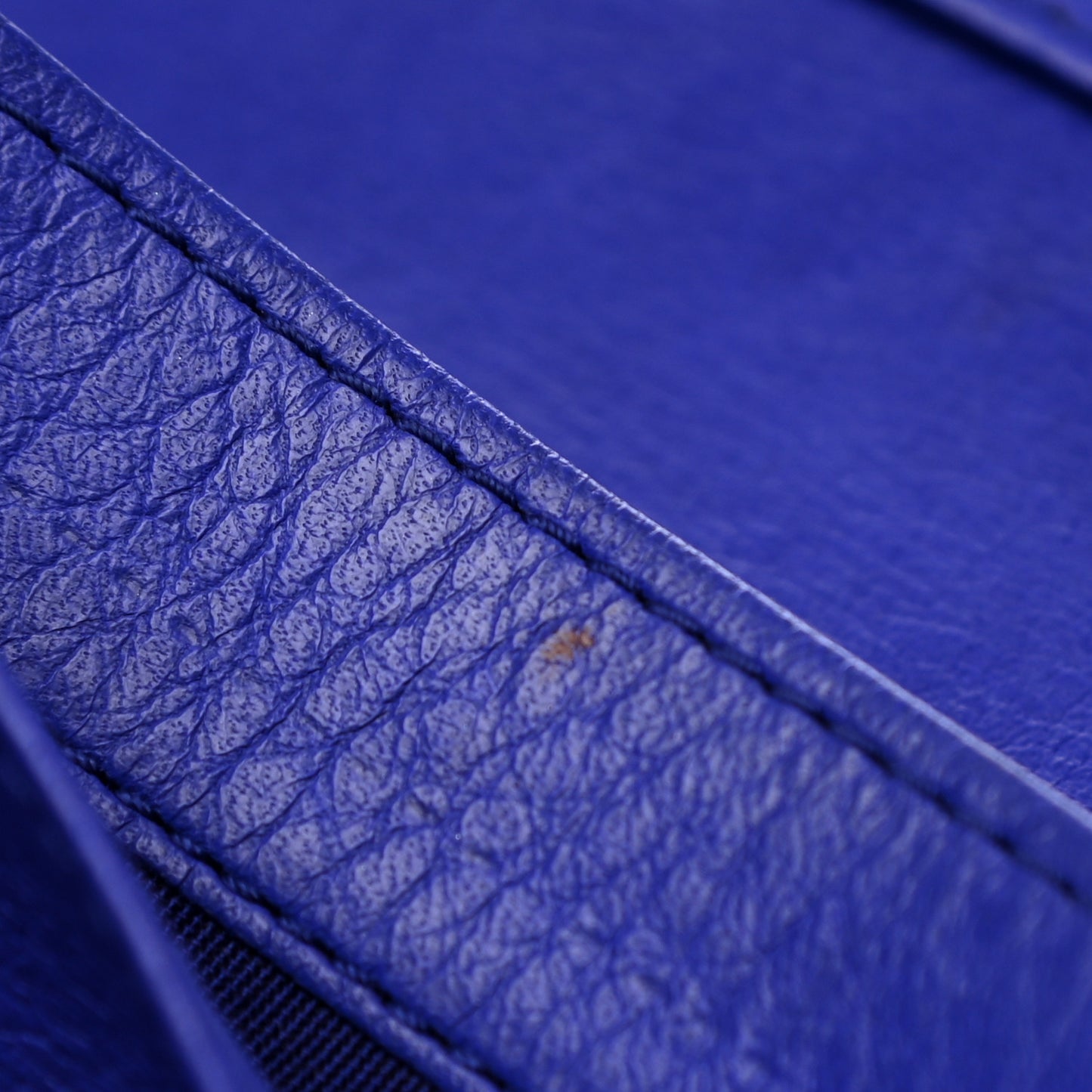 Calfskin Diamond Stitched Yen Wallet Blue