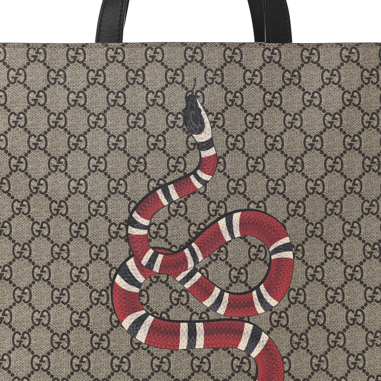 Gucci Soft GG Supreme Monogram Kingsnake Vertical Tote Black 8 of 11