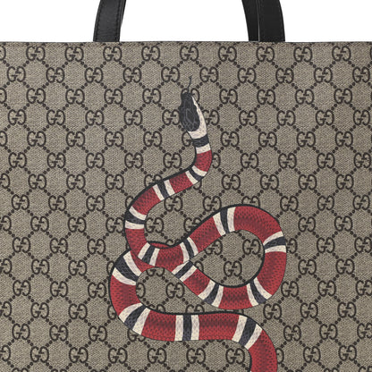 Gucci Soft GG Supreme Monogram Kingsnake Vertical Tote Black 8 of 11
