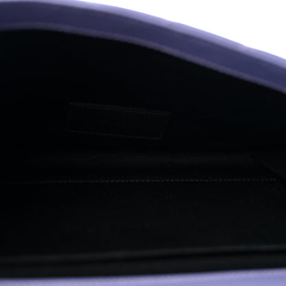 Saint Laurent Grain De Poudre Textured Mixed Matelasse Triquilt Monogram Clutch Dark Wisteria 5 of 11