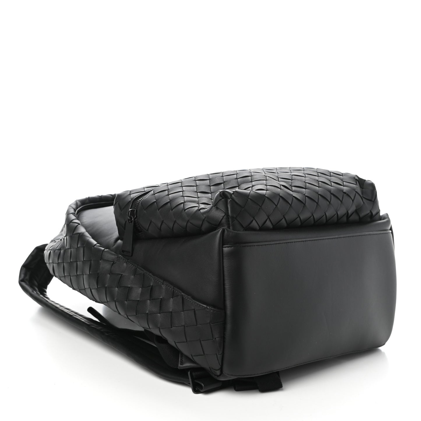 Smooth Calfskin Intrecciato Backpack Black