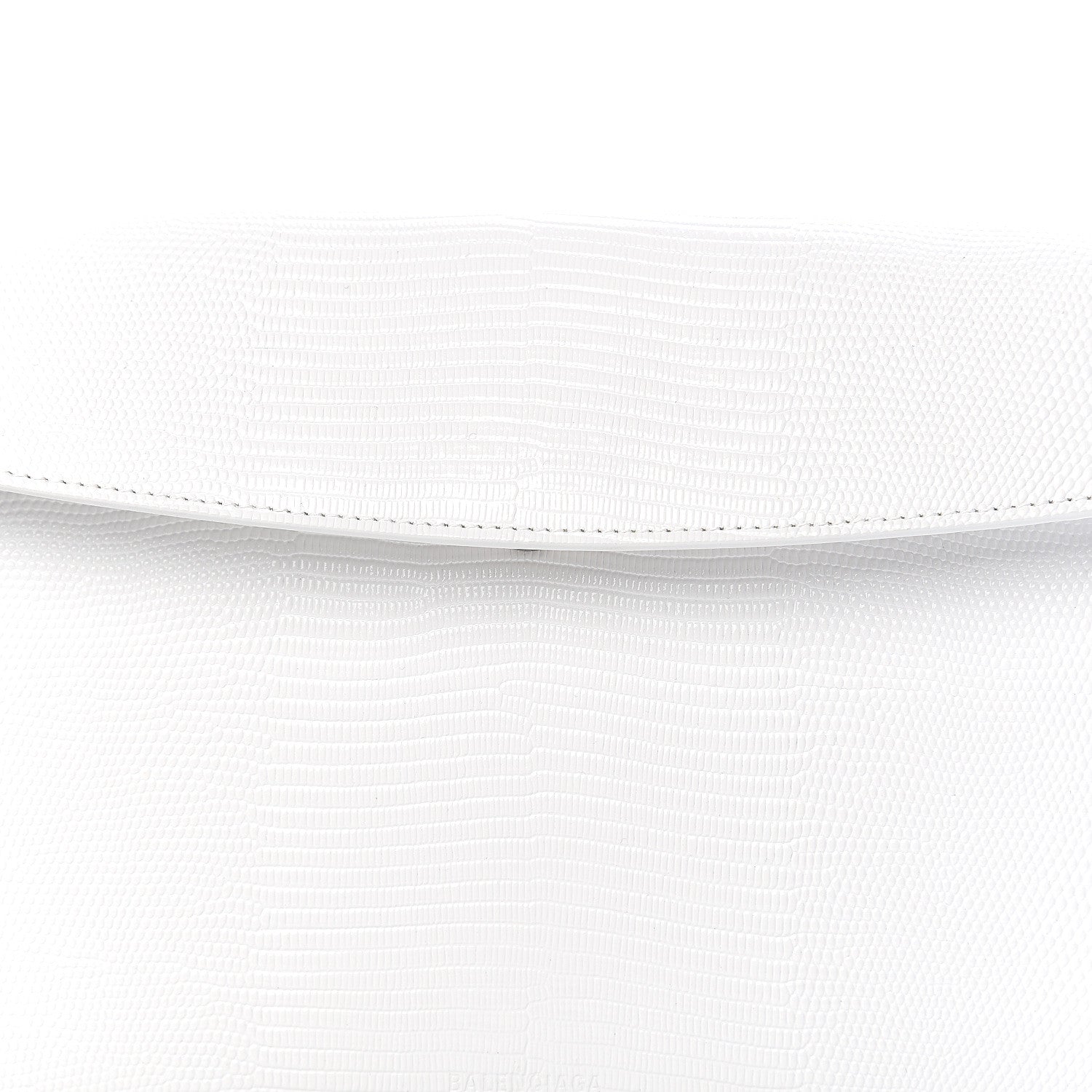 Balenciaga Patent Calfskin Lizard Embossed Medium Ghost Shoulder Bag Optic White 6 of 8