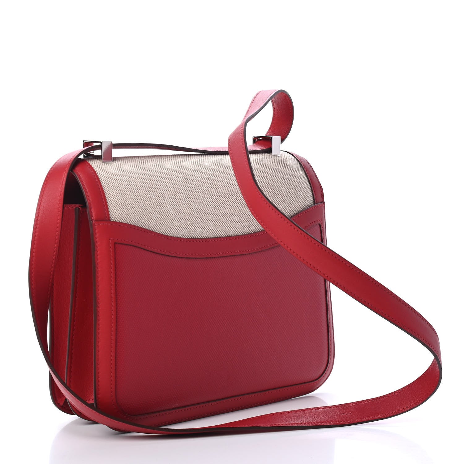 Hermes Swift Toile H Berline Constance 24 Rouge Piment Ecru 2 of 4